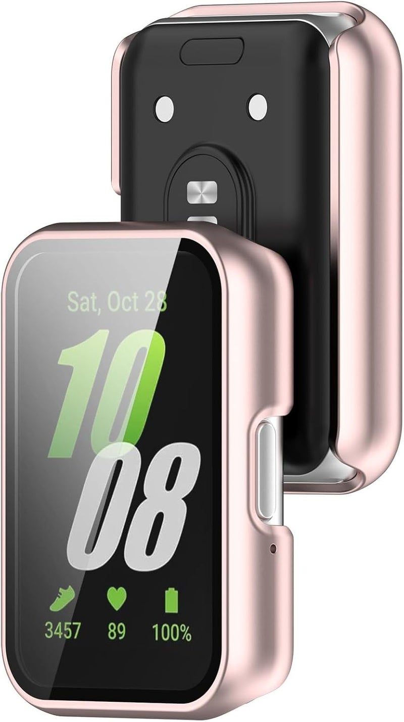 FanTEK Compatible for Samsung Galaxy Fit 3 Watch Case for Women Men, Scratch Resistant Shock Absorbing Case, Light Pink - Image 5